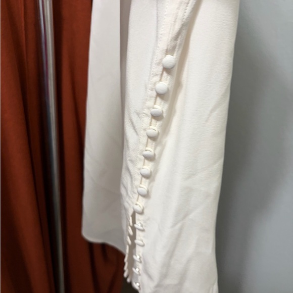 L'AGENCE Cream Silk-Feel Button Down Blouse - Picture 2 of 3